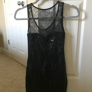 Black Sequin Mini Dress